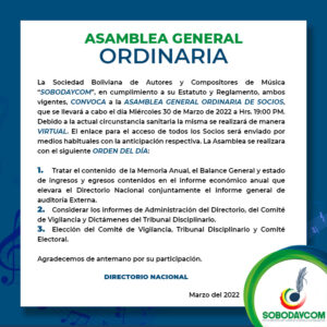 ASAMBLEA GENERAL ORDINARIA 2022