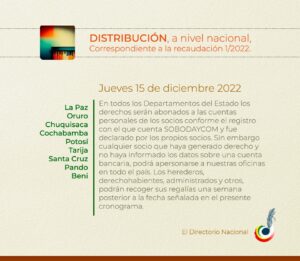 CALENDARIO DE DISTRIBUCION 2-2022