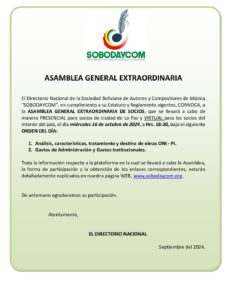 Asamblea extraordinaria oct/2024