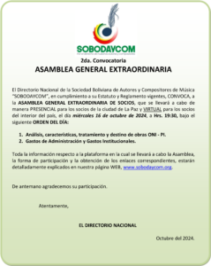 Asamblea General Extraordinaria de Socios 2da Convocatoria