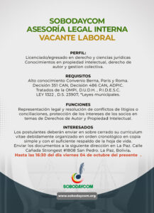 Vacante laboral/Legal